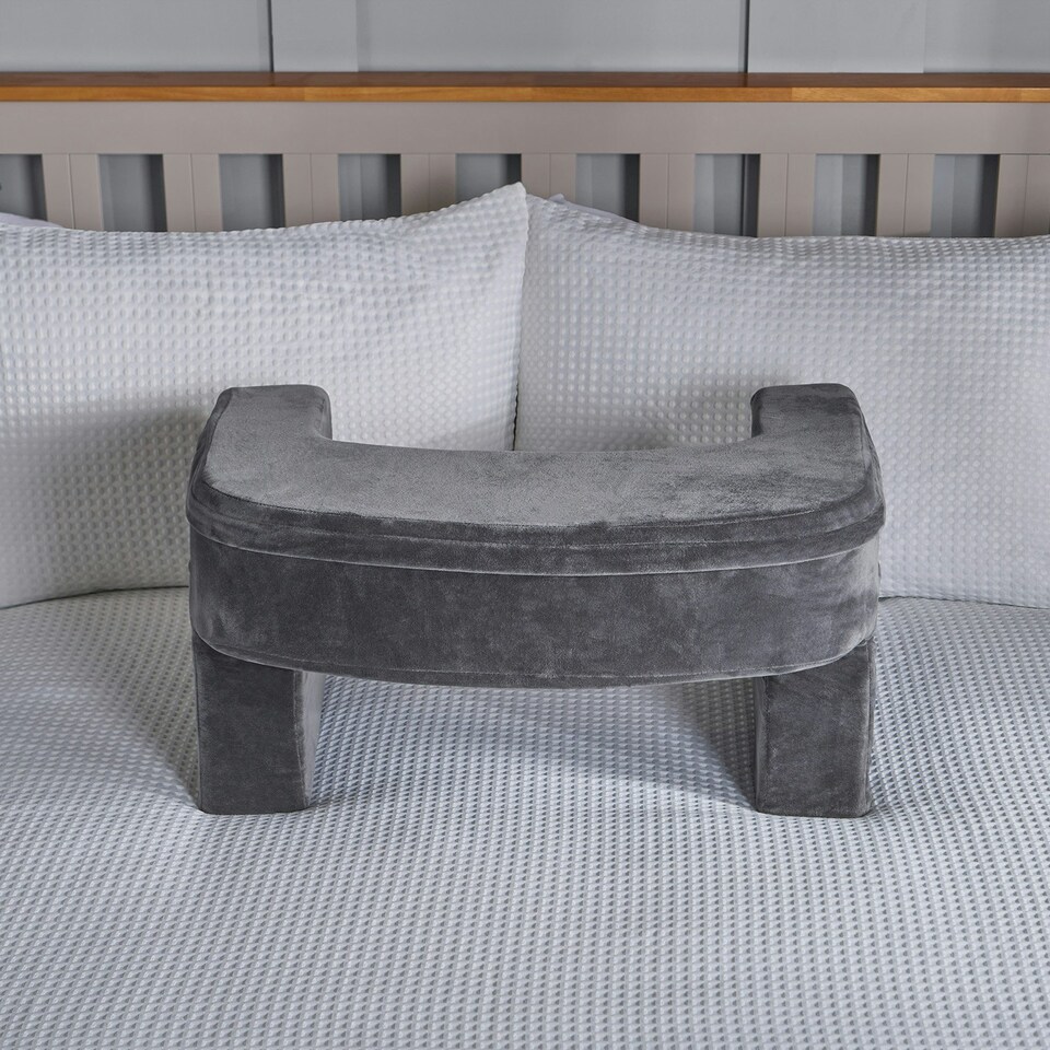 image 1 of OHS Soft Comfy Armrest Reading Laptop Gaming Bed Desk Lap Pillow With Storage Pockets Grey | 65 x 56 x 34cm