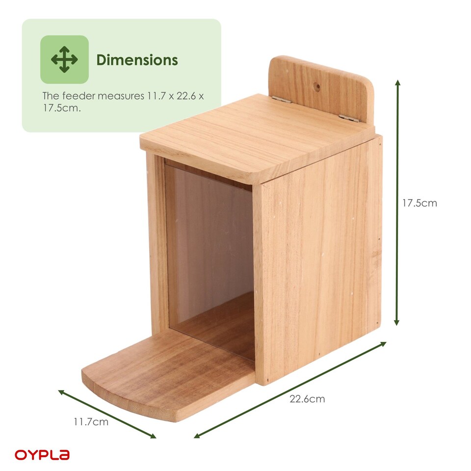 image 1 of Wooden Garden Wildlife Squirrel Feeder Box