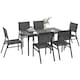 image 1 of Outsunny 7 Piece Garden Dining Set with Breathable Mesh Seat, Aluminium Top