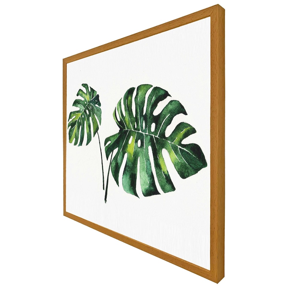 image 1 of Twin tropical leaves (Picutre Frame) Grey | L
