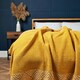 image 2 of BHS Diamond Chenille Throw, Yellow Yellow | Ochre