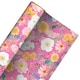 image 2 of Flowers on Hot Pink Gift Wrapping Paper Roll 3m
