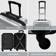 image 2 of 55x40x20cm Ryanair (Priority) TUI, Carry on Cabin Suitcase Hard Shell Approved for 60+ Airlines Silver | Aluminium | Cabin Bag