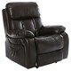 image 1 of Chester Bonded Leather Manual Recliner Chair with Heat And Massage (Brown)