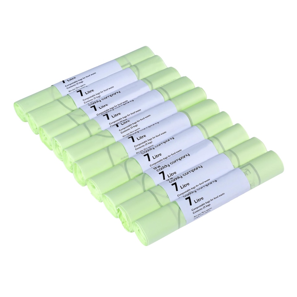 image 1 of The Caddy Company 7 Litre Compostable Food Waste Bin Bags - 10 Rolls