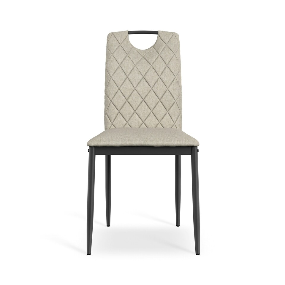 image 1 of Set Of 2 Monza Fabric Dining Chair Modern Padded Seat Metal Legs Kitchen Grey | Charcoal