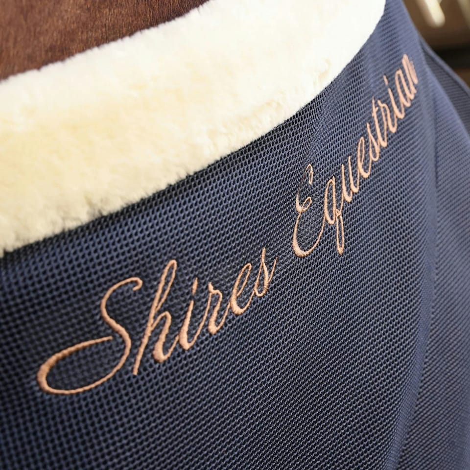 image 1 of Shires Deluxe Standard-Neck Air Motion Horse Cooler Rug - Navy - 5´
