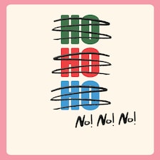 Ho Ho Ho No! No! No! Funny Crossed-Out Christmas Card