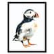 image 1 of Single Puffin Bird Watercolour Portrait Black Framed Wall Art Print A4