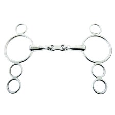 Korsteel Stainless Steel French Link 3 Ring Dutch Gag Horse Bit | Silver | Silver | 5.5in | 1