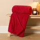 image 2 of OHS Soft Plush Teddy Fleece Throw Blanket, 150x200cm - Red