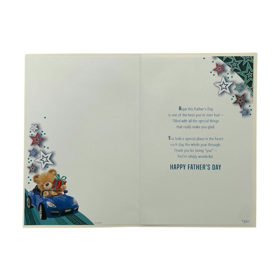 image 1 of To My Husband Teddy In Blue Car Design Father's Day Card