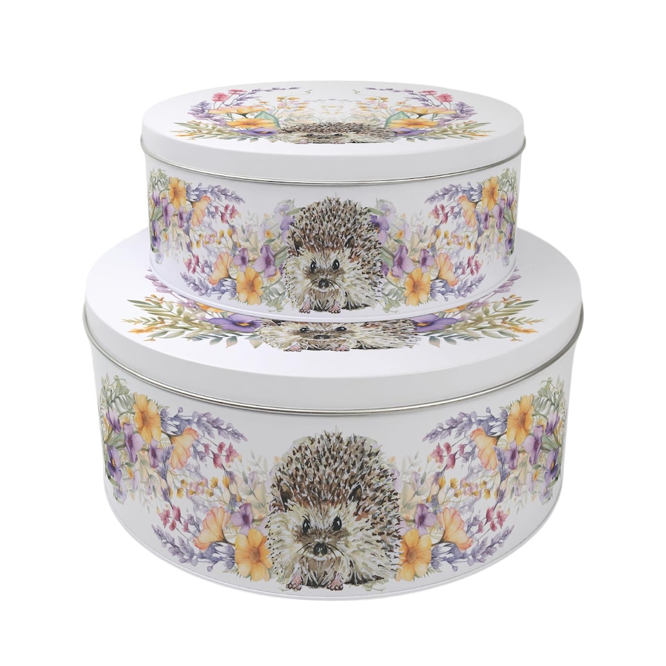 image 1 of Floral Hedgehog Cake Tin Set