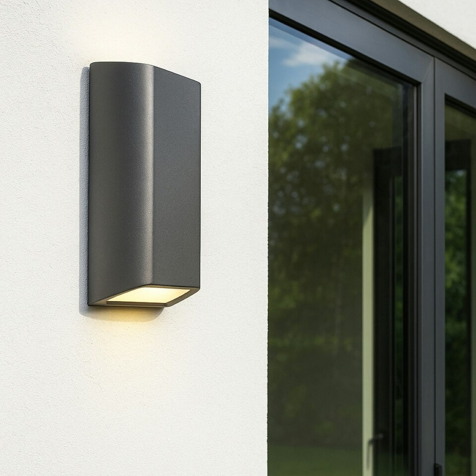 image 1 of CGC WILMA Dark Grey Rectangular Outdoor LED Wall Light Grey