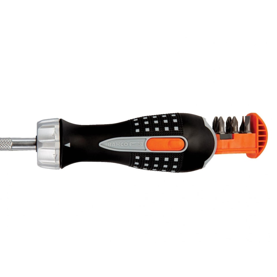 image 1 of Bahco 808050 Ratchet Screwdriver & 6 Bits | Multi | Multi Colour | One Size | 1