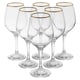 image 1 of Amber Gold Rimmed Wine Glass Drinking Glasses Sets Gift 460/365/295ml | Clear | Clear | Set of 6 365ml