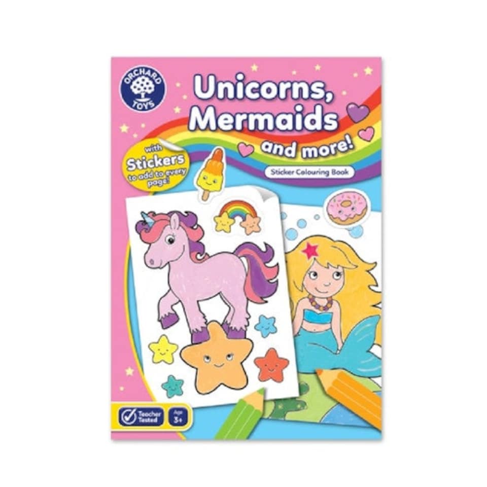 image 1 of Orchard Toys Unicorns, Mermaids And More! Sticker Colouring Book
