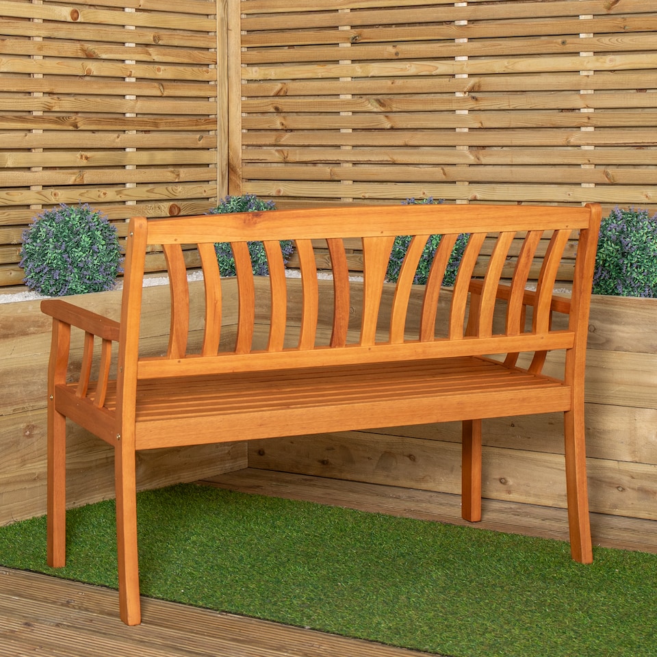 image 1 of Kapalua 2 Seater Outdoor Wooden Garden Bench | Brown | Brown