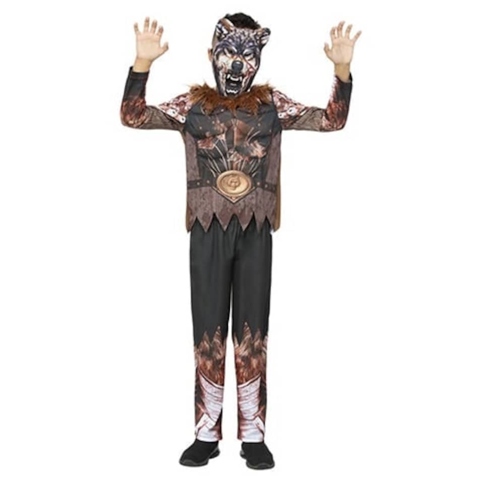 image 1 of Werewolf Warrior Boys Fancy Dress Costume Kids Large - Age 10-12