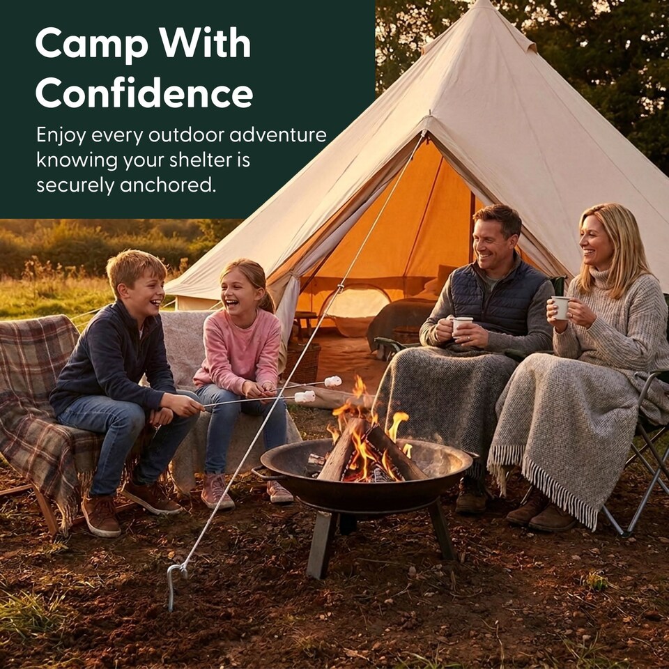 image 1 of Keplin Galvanised Steel Alloy Tent Pegs 9 Inch Heavy Duty for Camping and Garden