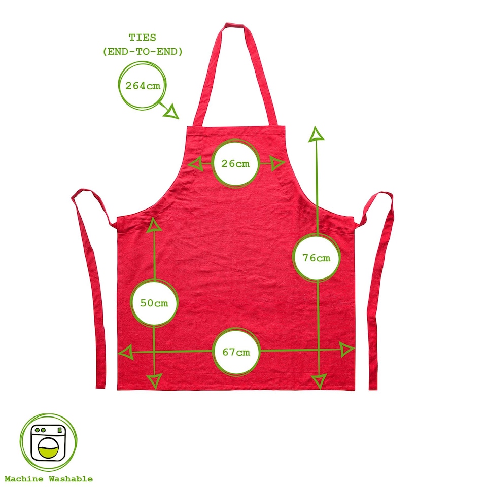 image 1 of Nicola Spring Cotton Kitchen Bib Apron - One Size - Red