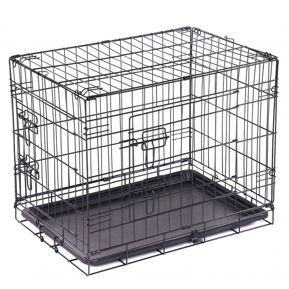 image 1 of 24" Folding Metal Dog Cage Puppy Transport Crate Pet Carrier