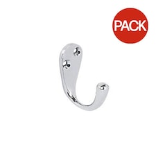 Securit Coat Hooks (Pack of 2) - Chrome Plate - 50mm