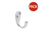image 1 of Securit Coat Hooks (Pack of 2) - Chrome Plate - 50mm