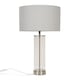 image 1 of ValueLights Balan Brushed Chrome Table Lamp Grey Shade