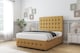 image 3 of Sloomy Berlin Mustard Plush Divan Bed Base 2 Drawers Right Side With 54 Inch Floor Standing Headboard & 12 Inch Matching Footboard | Gold | Mustard | Double | 1