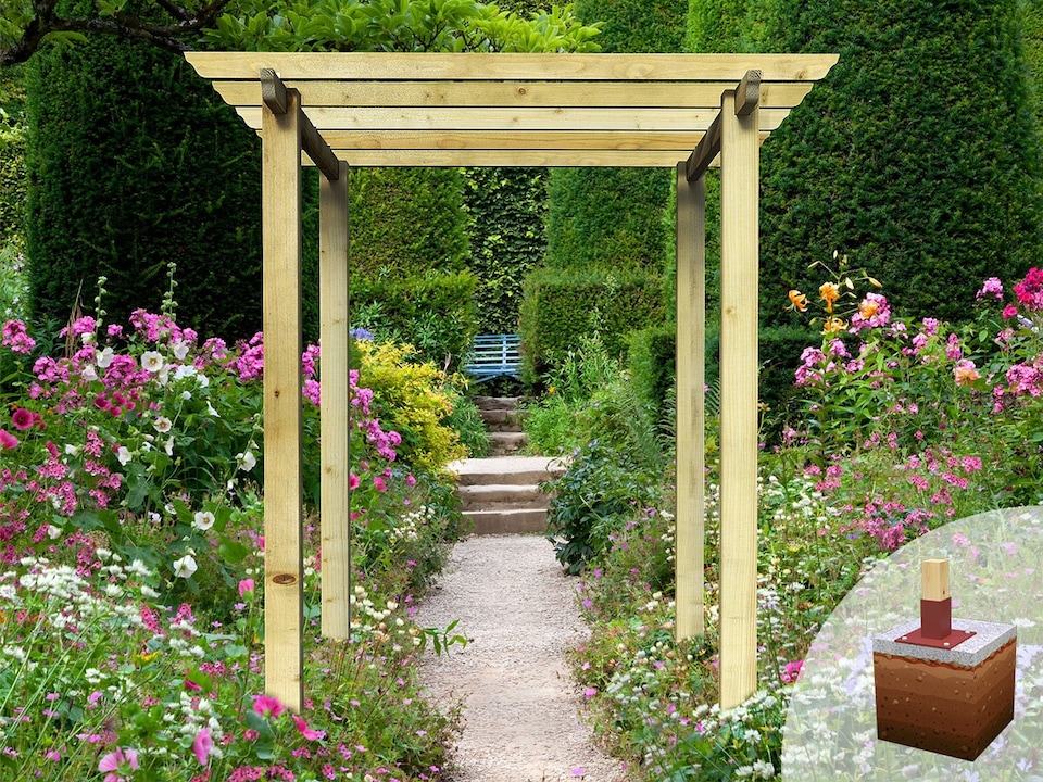 image 1 of eDecks HD Royal Walkway Garden Pergola w/ Steel Spikes 2.7m - 2.4 x 2.4m