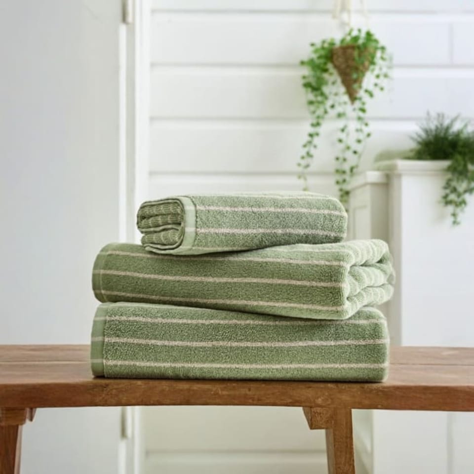 image 1 of Malmo Cotton Stripe Lightweight 480gsm Towel