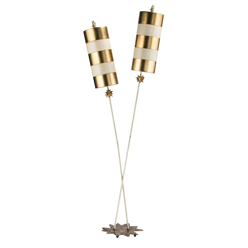 image 1 of Nettle Luxe 2 Light Floor Lamp Gold, Taupe, E27