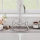 image 2 of Traditional Kitchen Bridge Sink Mixer Tap - Brushed Nickel White Lever | Silver | Brushed Nickel | 1