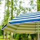 image 6 of Harbour Housewares Metal Beach Parasol & Base Set - 1.74 x 1.93m - Blue Stripe/White
