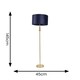 image 7 of ValueLights Marissa Navy Blue Velvet Shade with Brushed Gold Stacked Ball Floor Lamp | Blue
