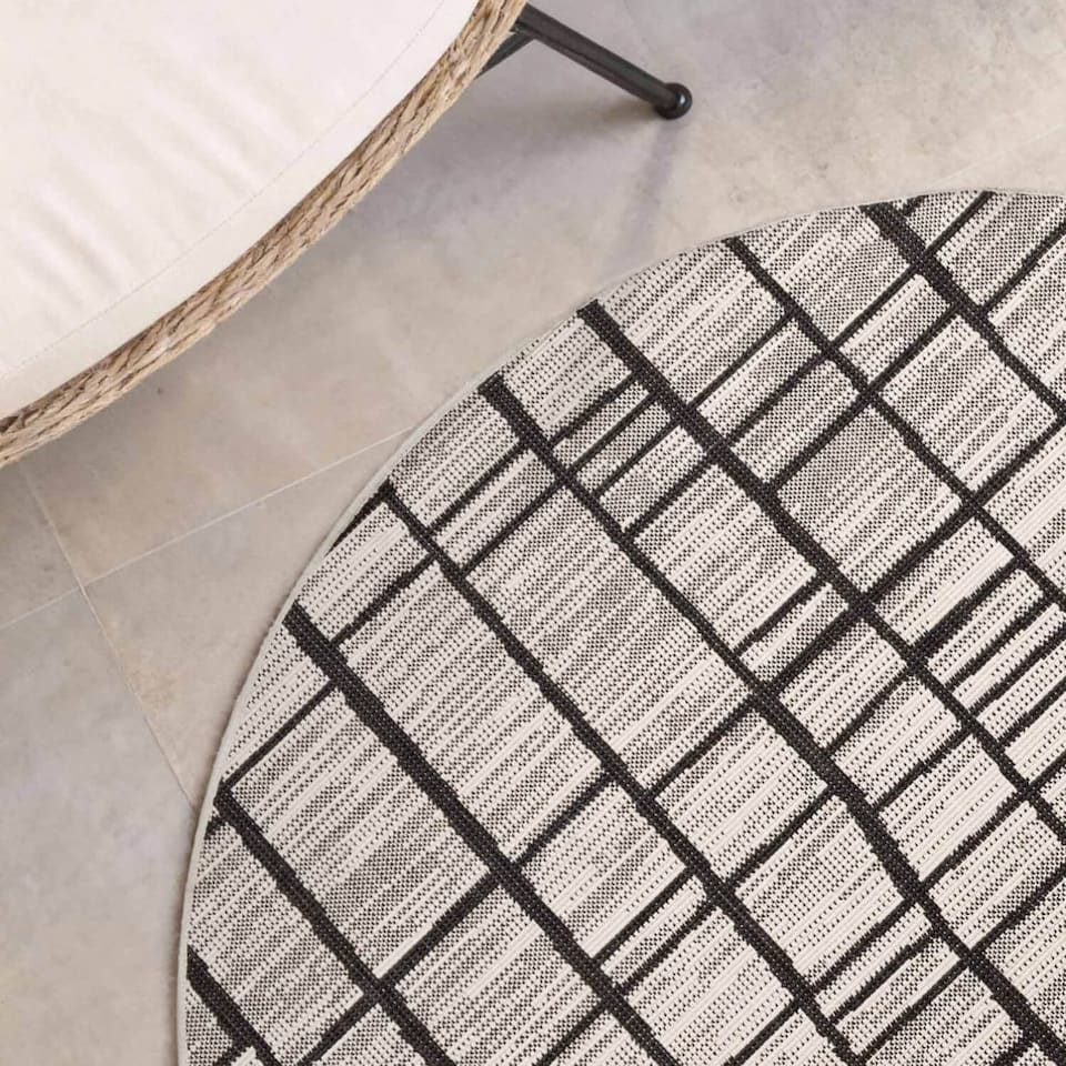image 1 of Ted Baker Indoor Outdoor Crouch Round Abstract Rug