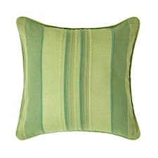 Homescapes Cotton Striped Green Cushion Cover Morocco - 45 x 45 cm | Green | Green | 45 x 45 cm