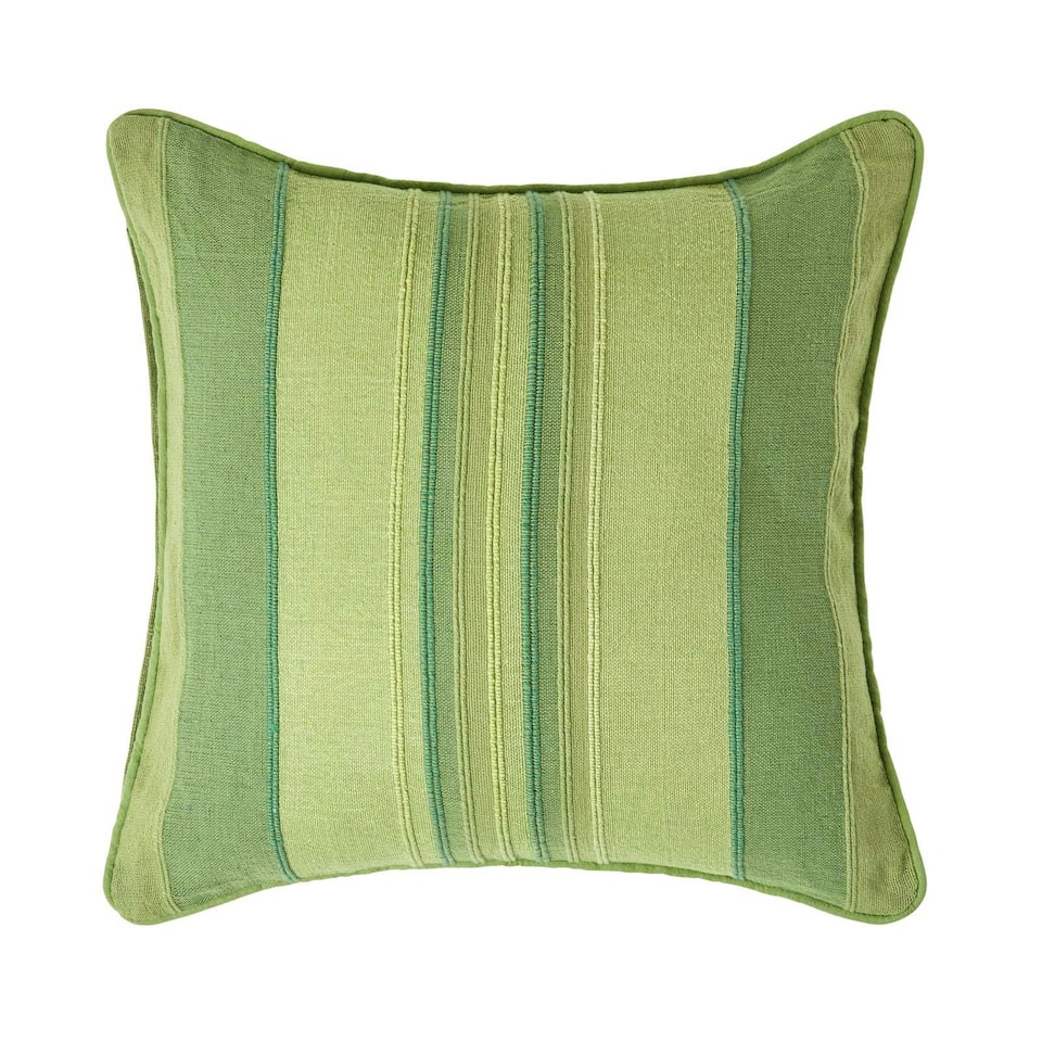 image 1 of Homescapes Cotton Striped Green Cushion Cover Morocco - 45 x 45 cm | Green | Green | 45 x 45 cm