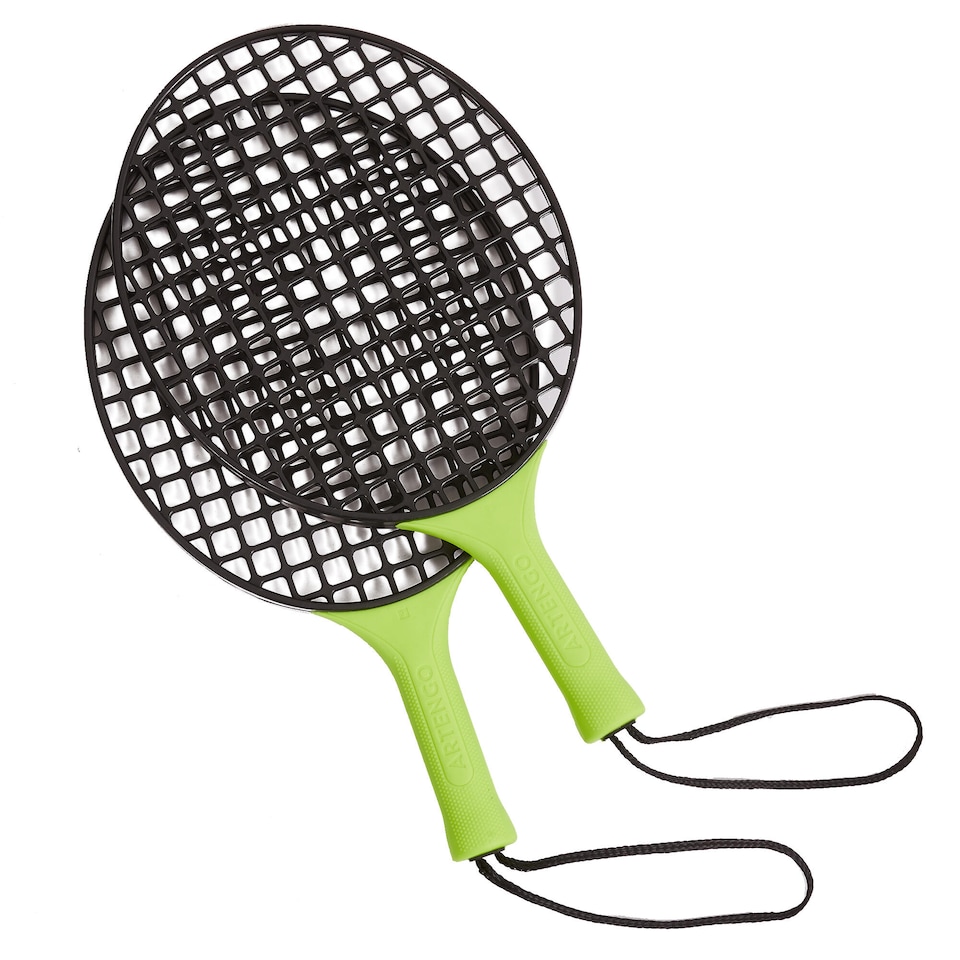 image 1 of Decathlon Speedball Set Turnball Strong (1 post, 2 rackets, and 1 ball) - Black/Yellow