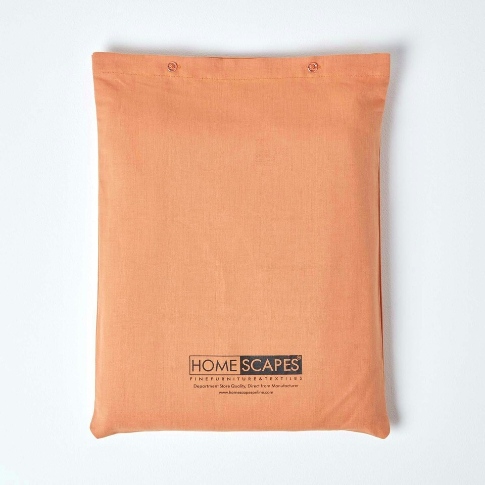 image 1 of Homescapes Burnt Orange Linen Flat Sheet, Double Orange | Double