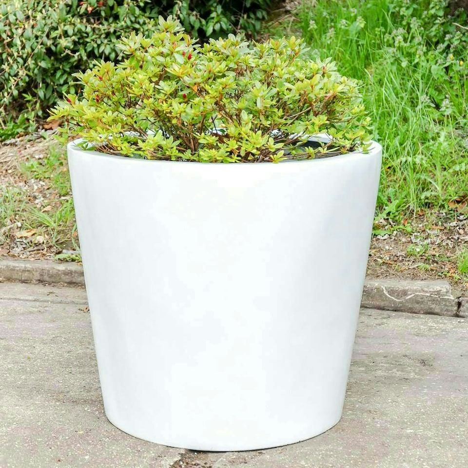 image 1 of Primrose Large White Classic Stone Composite Garden Outdoor Planter 83cm