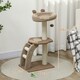 image 7 of PawHut Cat Tower with Sisal Scratch Post, Ball, Perch, Stairs, 88cm, Brown