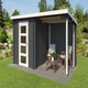 image 3 of Jelle 175 Plus-Log Cabin, Wooden Garden Room, Timber Summerhouse, Home Office - L390 x W214.4 x H210.9 cm Brown