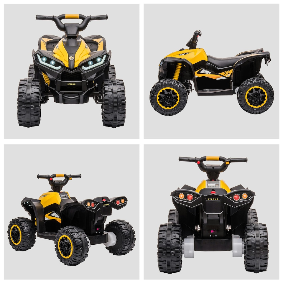 image 1 of HOMCOM 12V Electric Quad Bikes for Kids Ride On Car ATV Toy for 3-5 Years Yellow