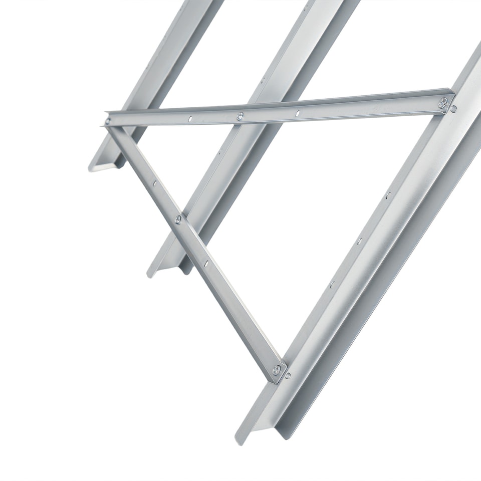image 1 of DURHAND Portable Sawhorse Heavy Duty Steel Adjustable Work Support, Foldable Sawhorse Stand 100 kg Weight Capacity, Silver Tone