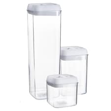 Argon Tableware 3 Piece Flip Lock Plastic Food Storage Containers Set - White