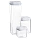 image 1 of Argon Tableware 3 Piece Flip Lock Plastic Food Storage Containers Set - White