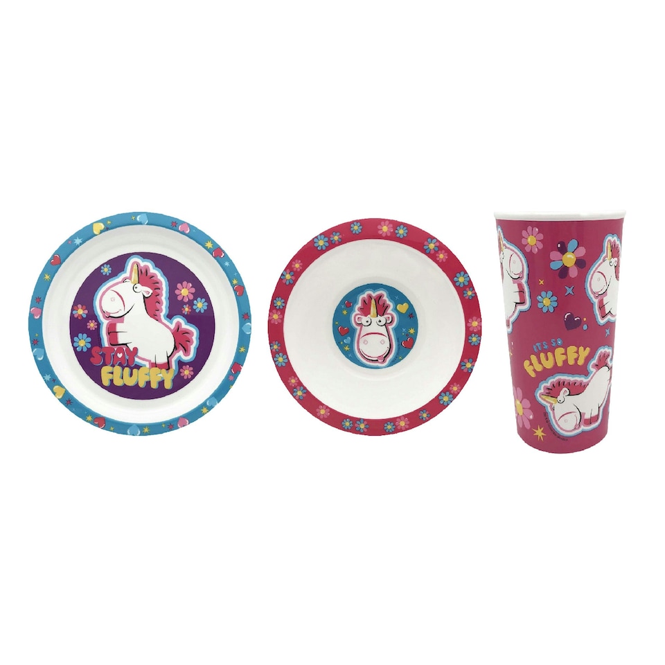image 1 of Despicable Me Fluffy Kids/Childrens Tableware Set - Multicoloured - One Size