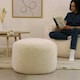 image 2 of icon Iggy Borg Fleece Bean Bag Pouffe Off White Large Footstool White